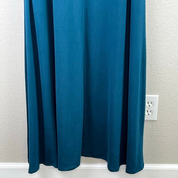 24seven Teal Blue Sleeveless Scoop Neck Tank Long Casual Maxi Dress Plus 3X NWT - Picture 11 of 15